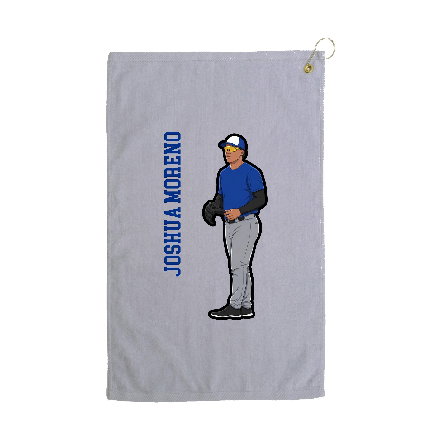 Golf Towel — Name Vertical in Grey