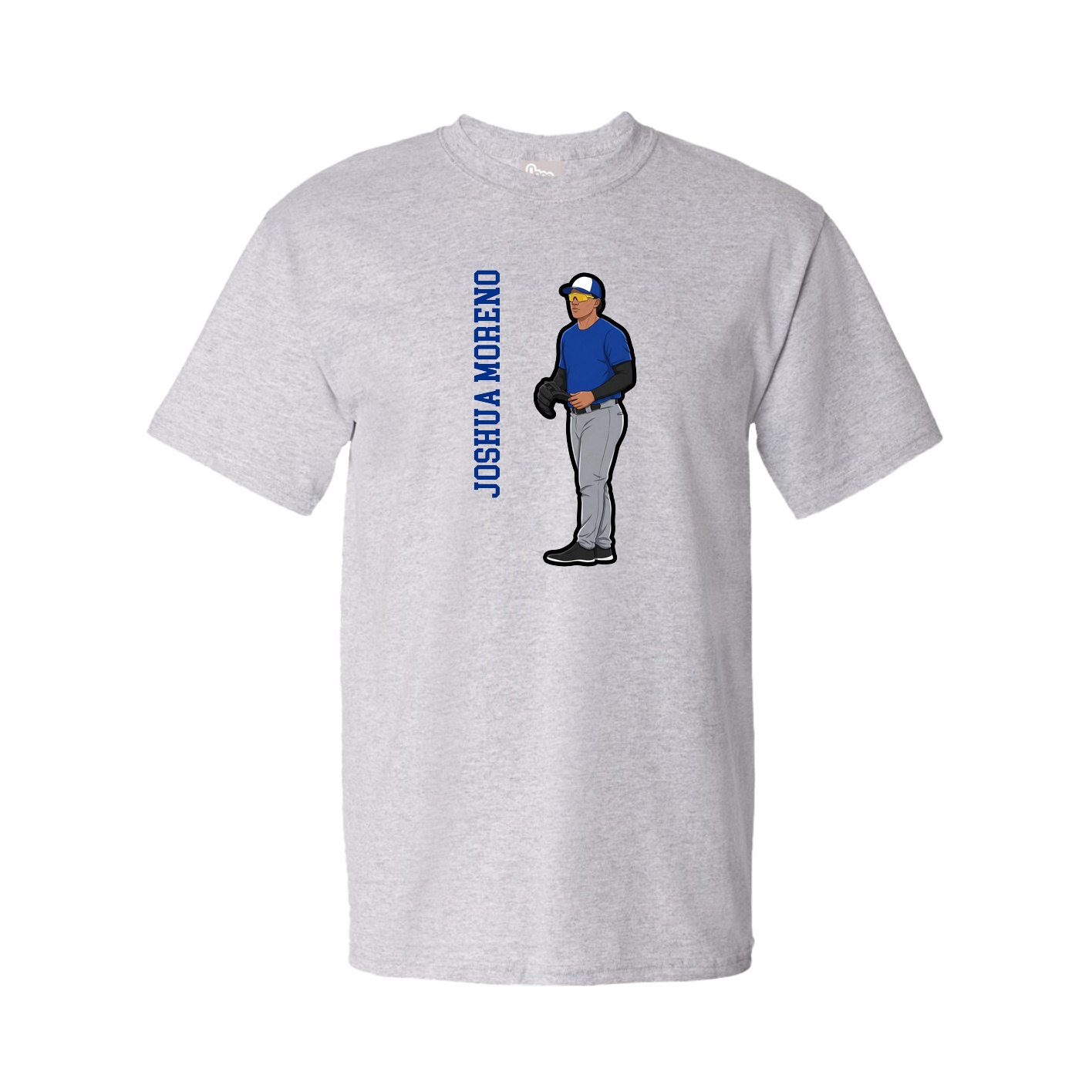 Youth Tee — Name Vertical in Grey