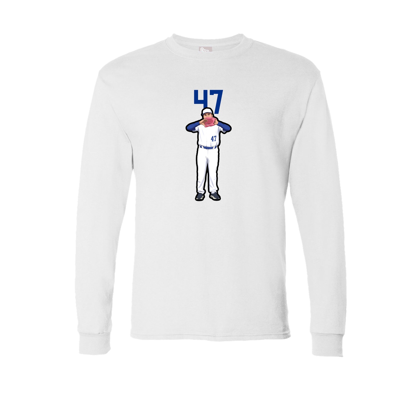 Long Sleeve Tee — Number Top in White