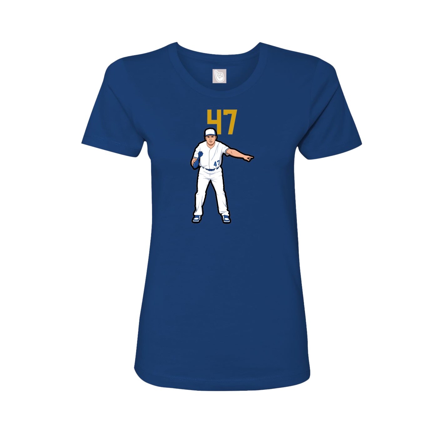 Fitted Women's Tee — Number Top in Royal