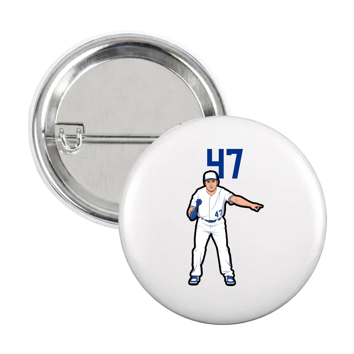 Game Day Button — Number Top in White