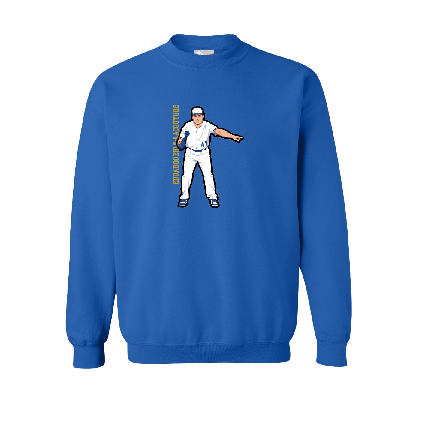 Fleece Crew — Name Vertical in Royal