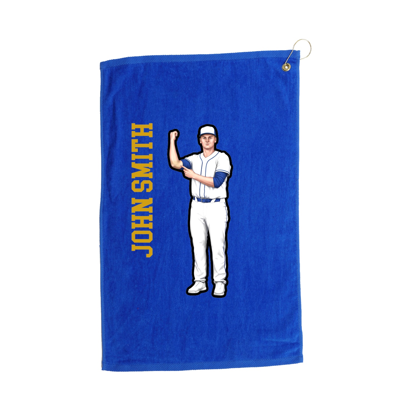 Golf Towel — Name Vertical in Royal