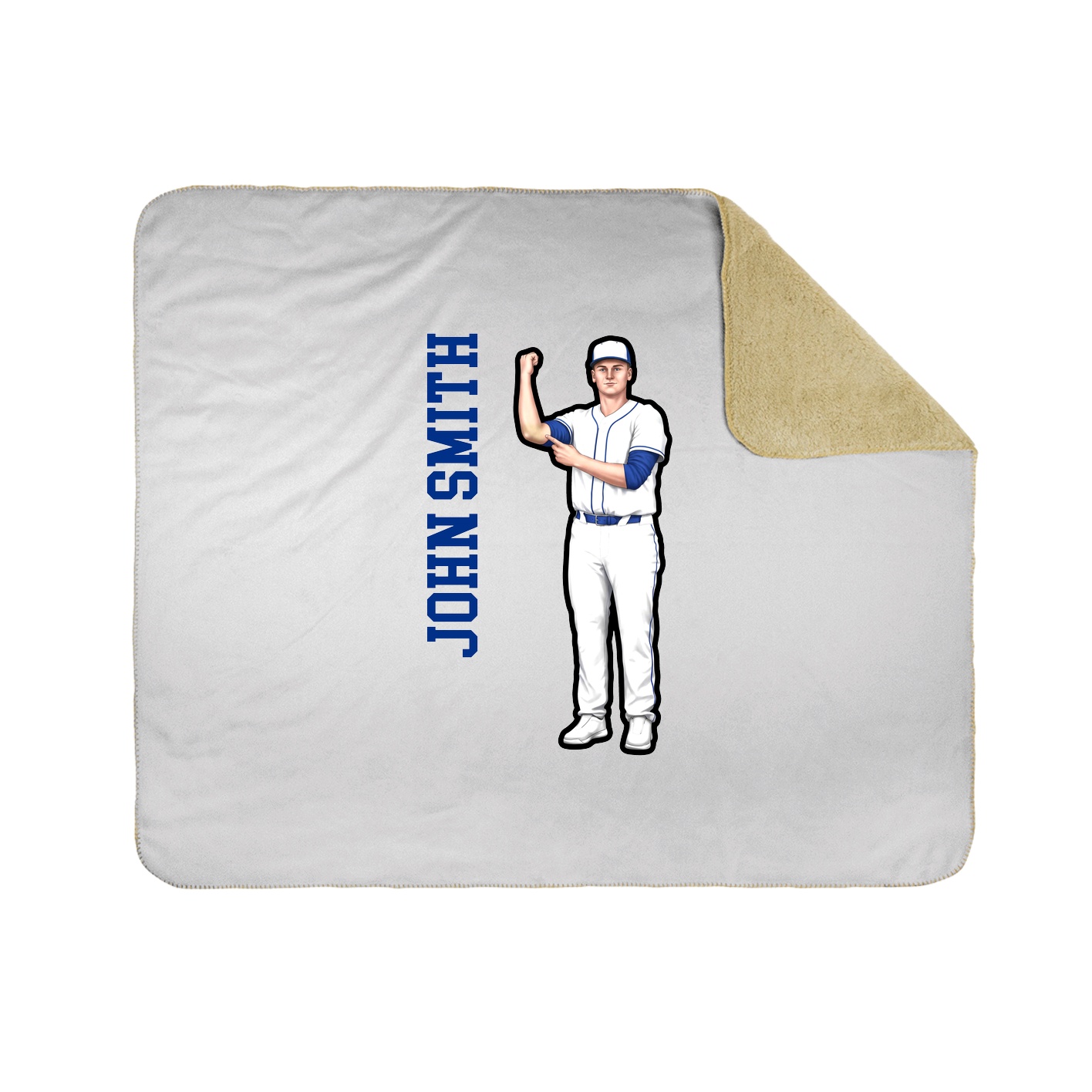 Throw Blanket — Name Vertical in White