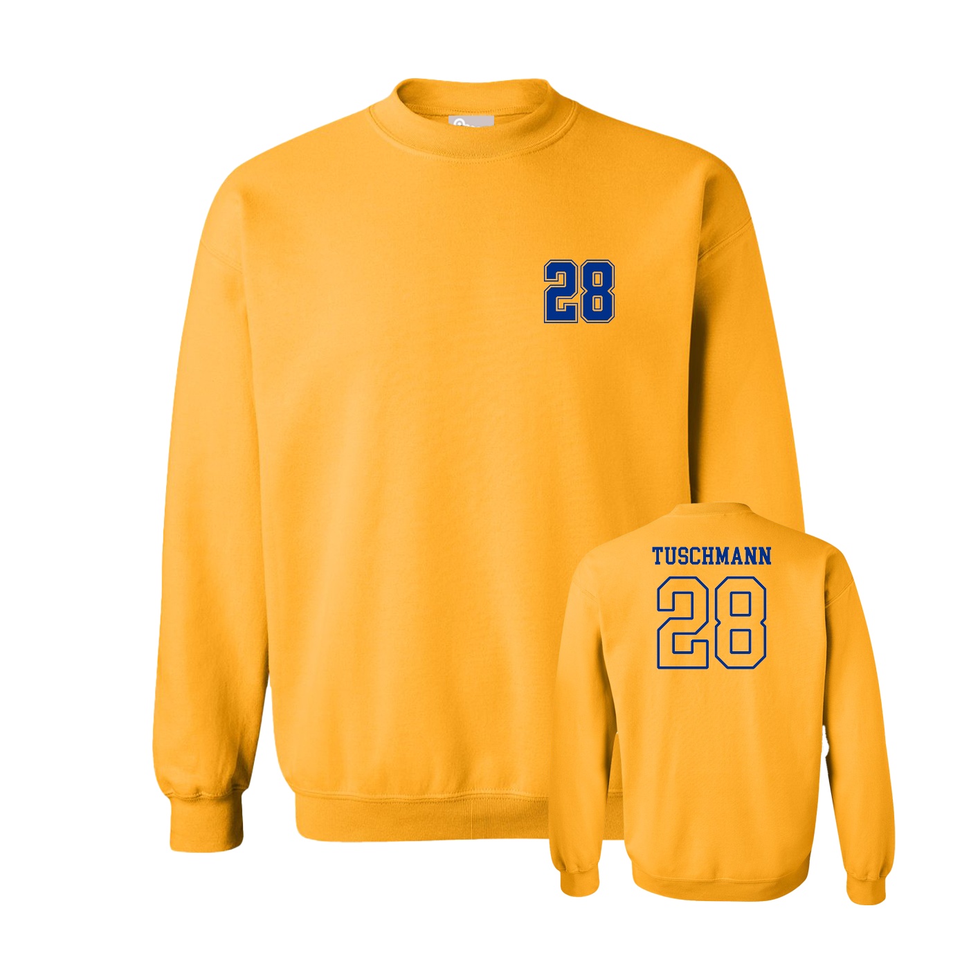 Fleece Crew — Chest Back in Gold