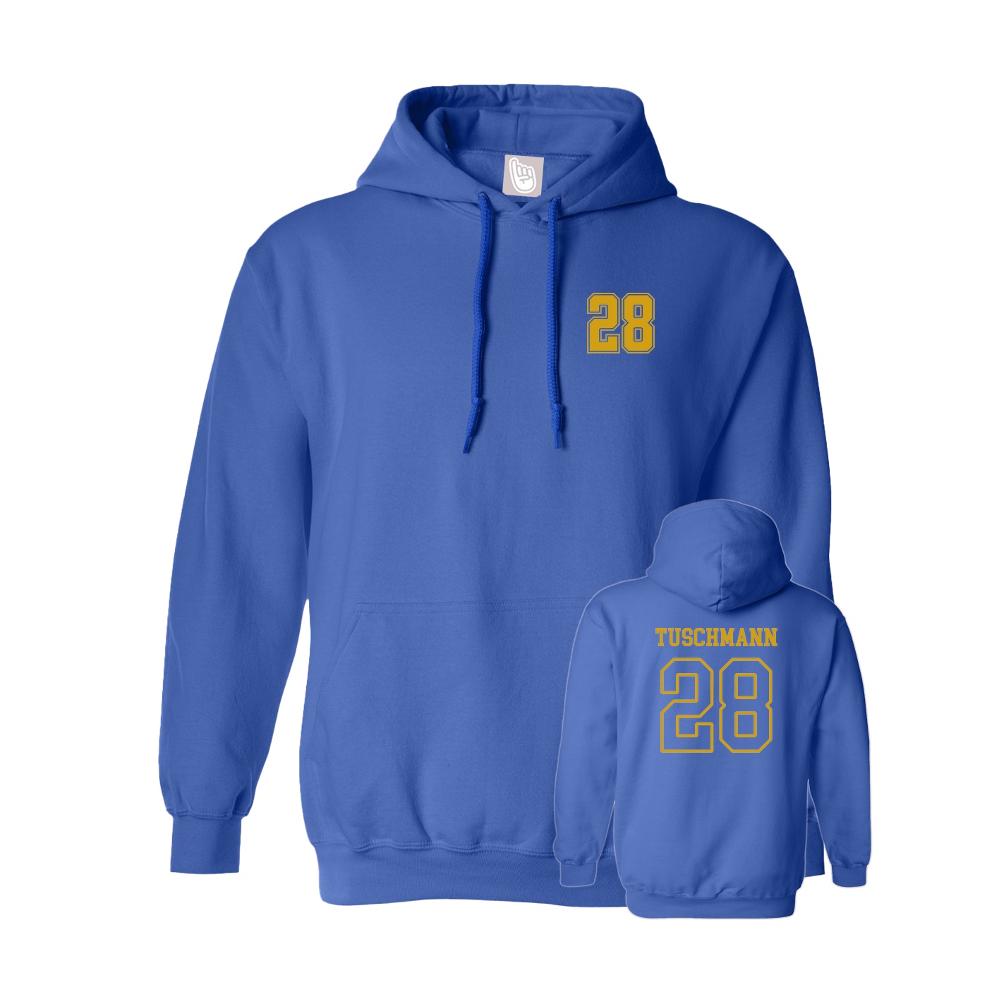 Youth Hoodie — Chest Back in Royal