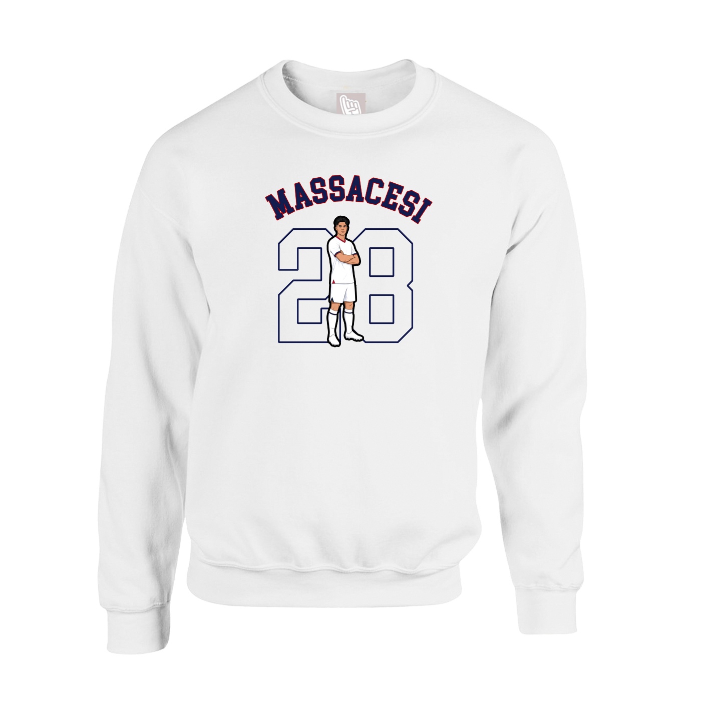 Fleece Crew — Shirsey Arch in White