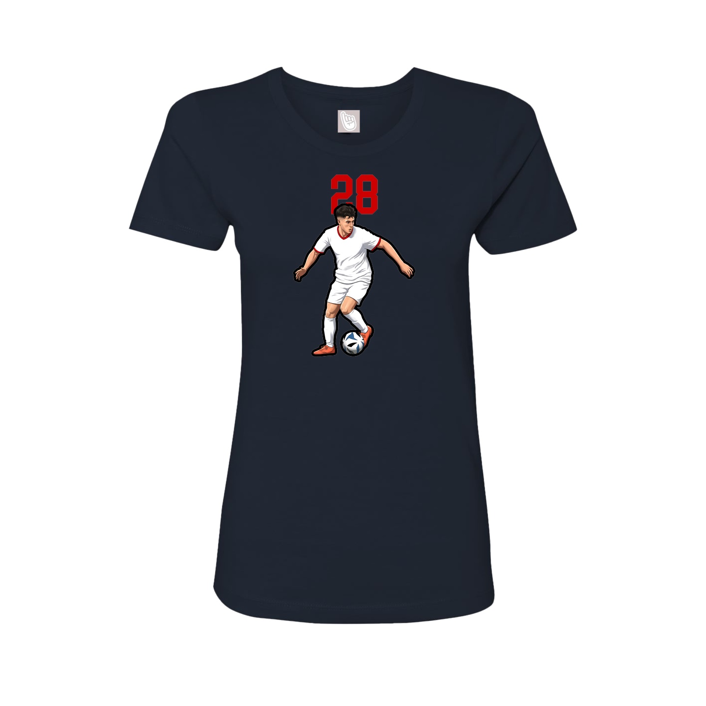 Fitted Women's Tee — Number Top in Navy