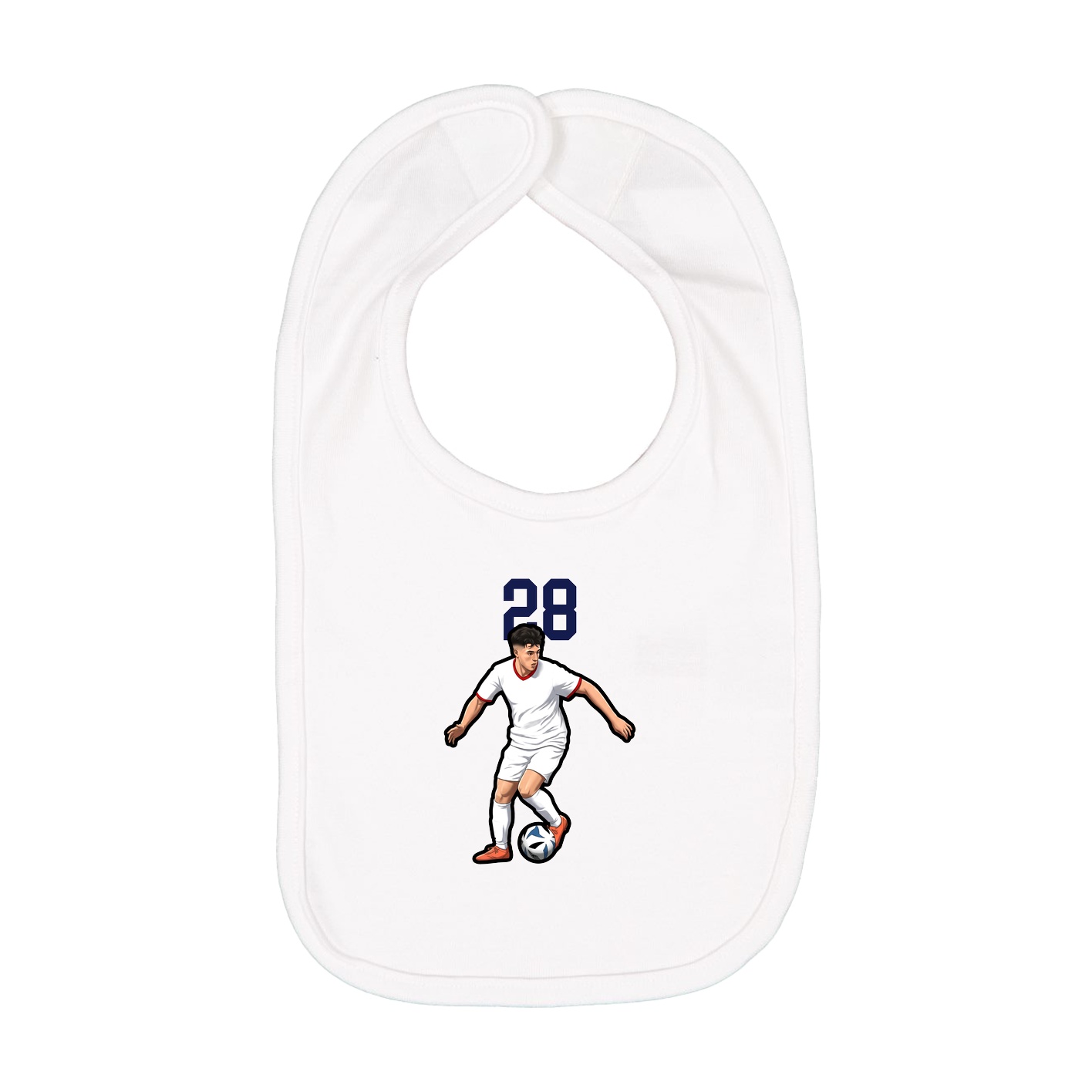 Infant Bib — Number Top in White