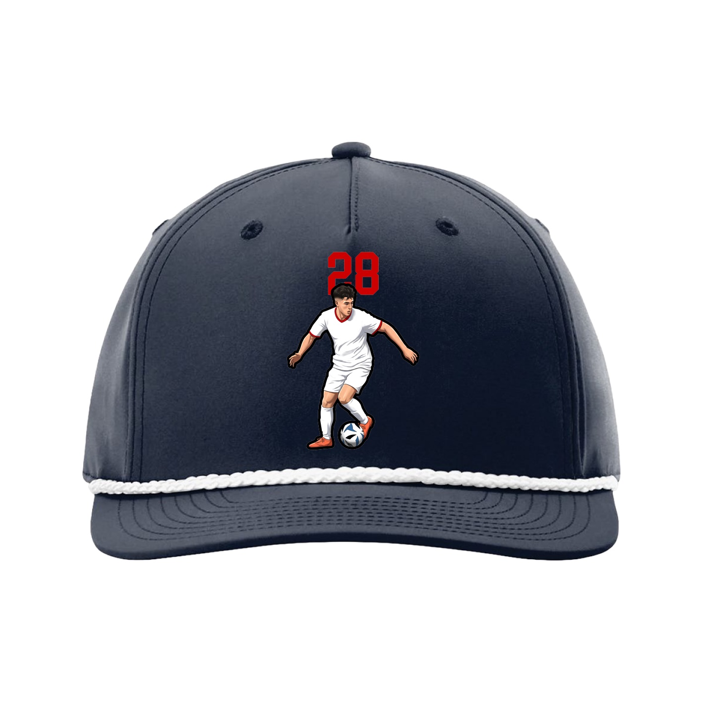 Five-Panel Classic Rope Cap — Number Top in Navy