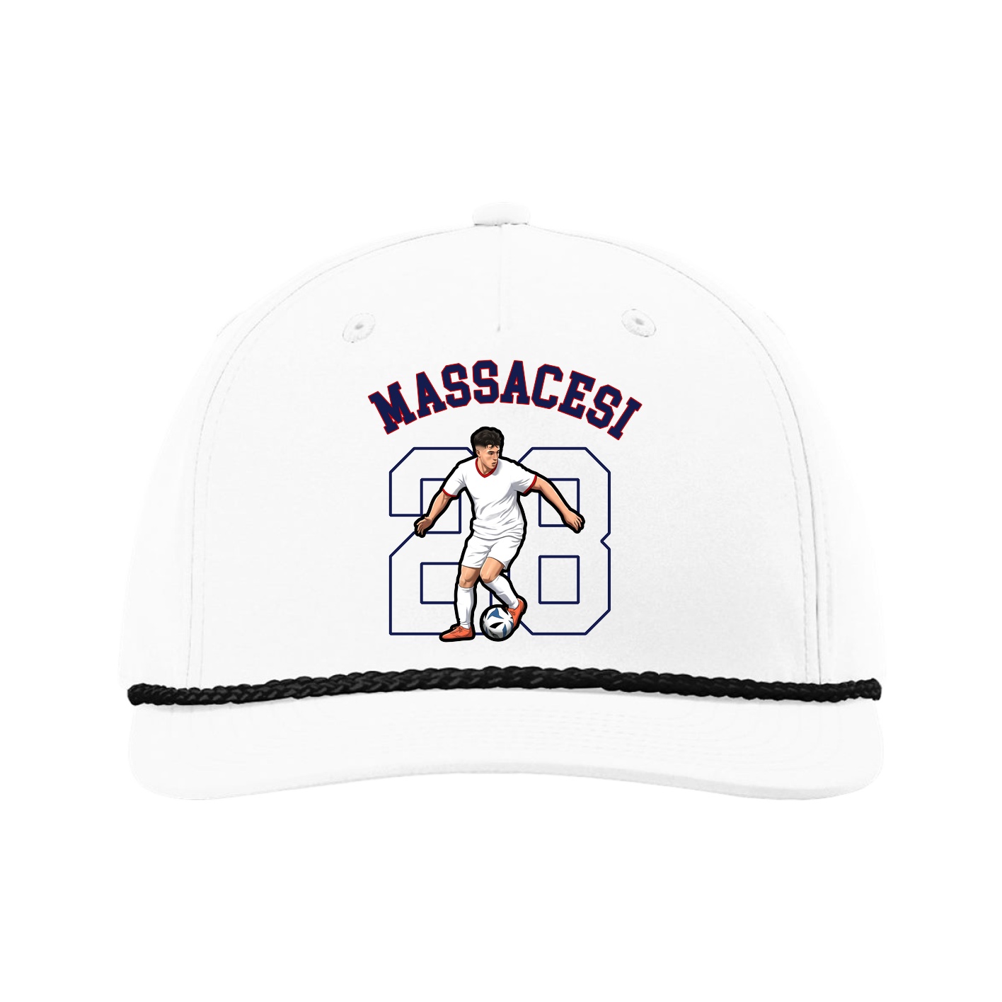 Five-Panel Classic Rope Cap — Shirsey Arch in White