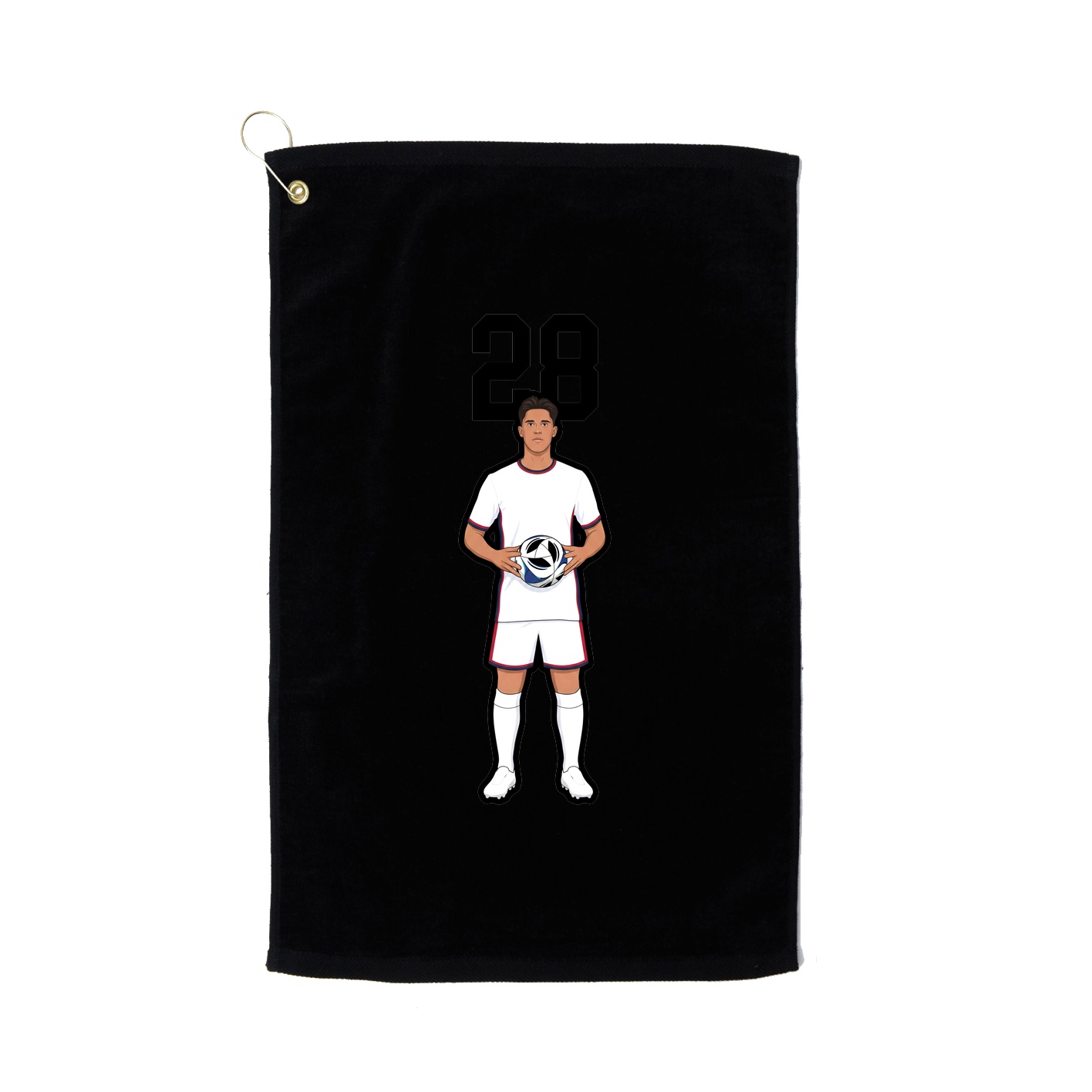 Golf Towel — Number Top in Black