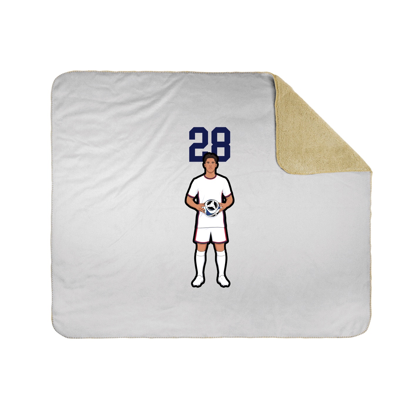 Throw Blanket — Number Top in White