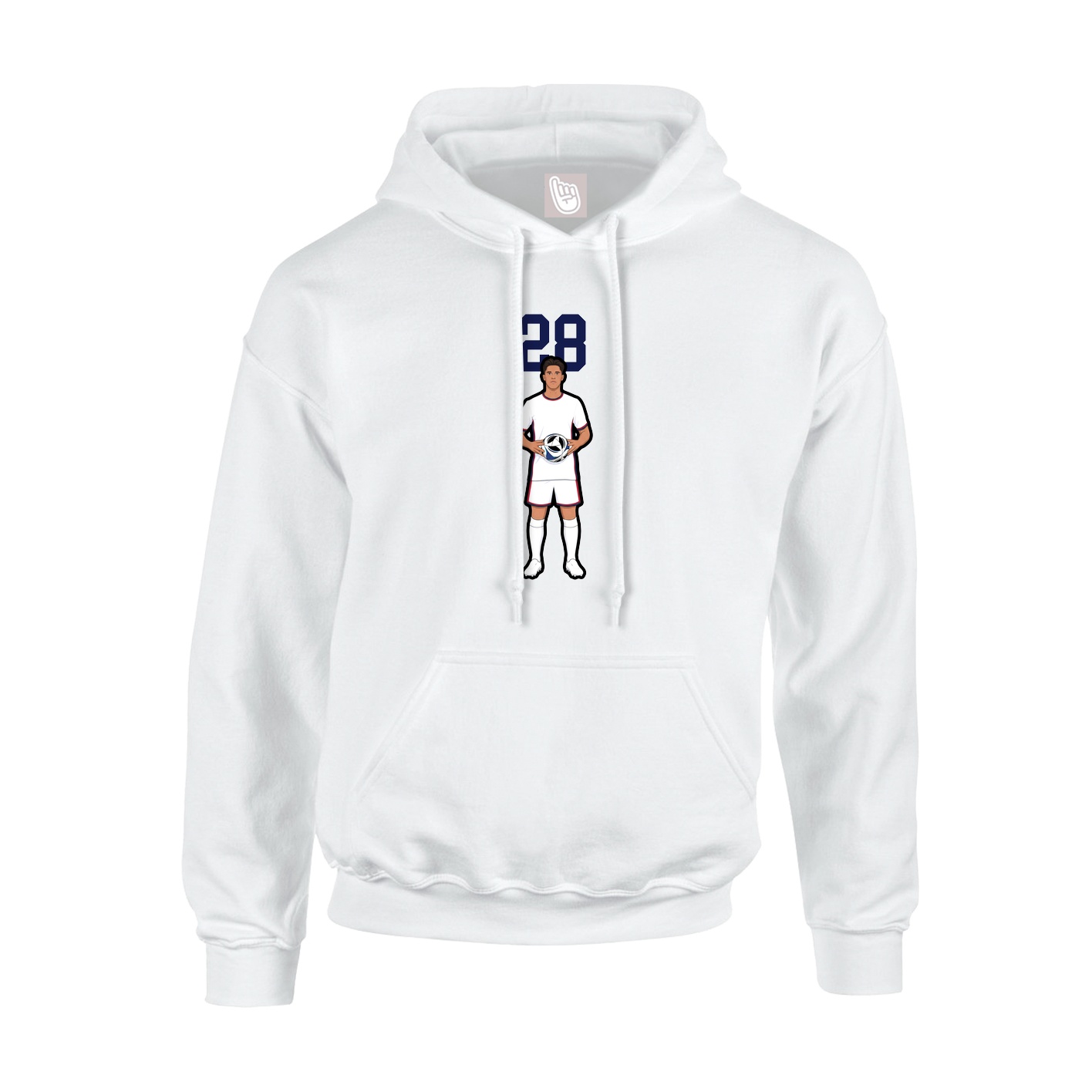 Hoodie — Number Top in White