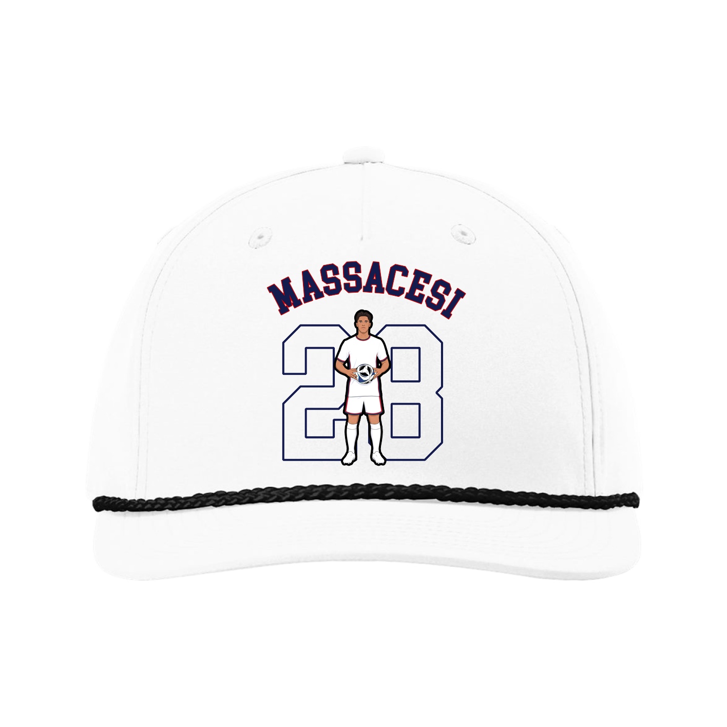 Five-Panel Classic Rope Cap — Shirsey Arch in White