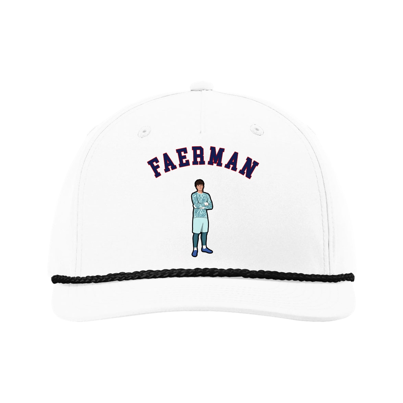 Five-Panel Classic Rope Cap — Shirsey Arch in White