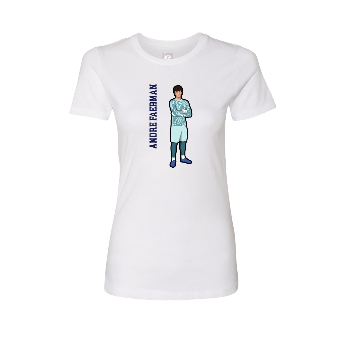 Womens Tee — Name Vertical in White