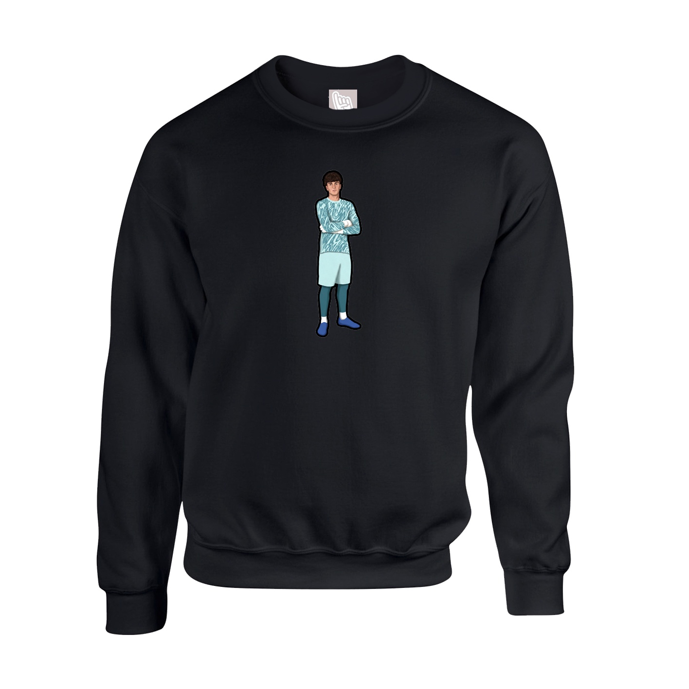 Fleece Crew — Name Vertical in Black