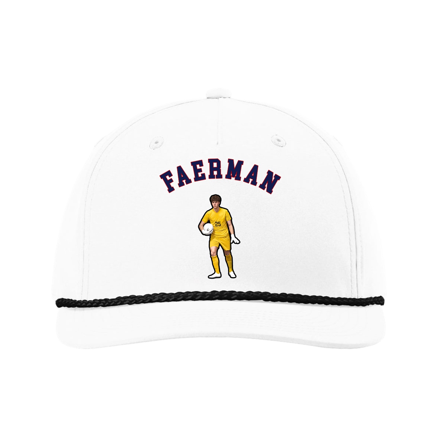 Five-Panel Classic Rope Cap — Shirsey Arch in White