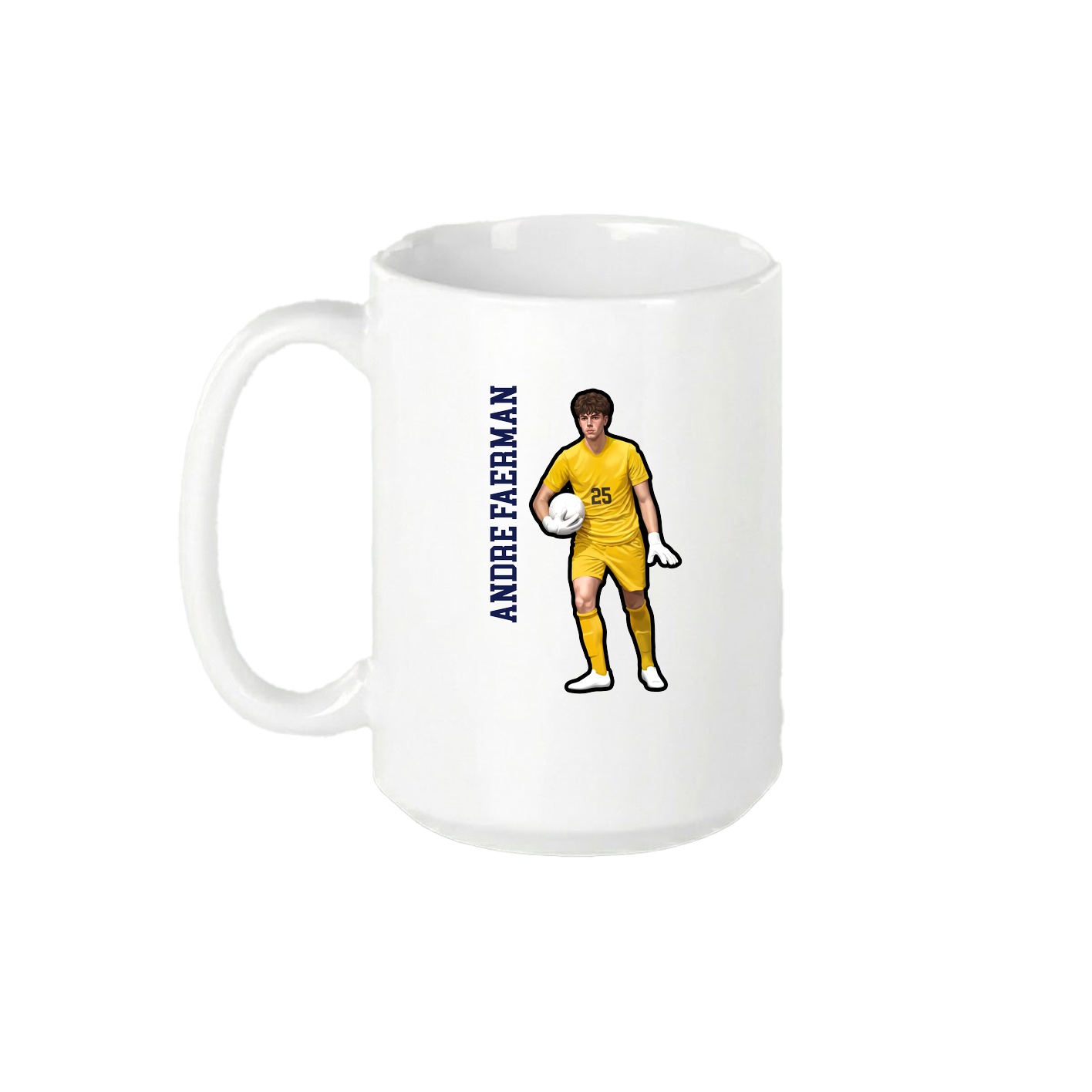15oz Coffee Mug — Name Vertical in White