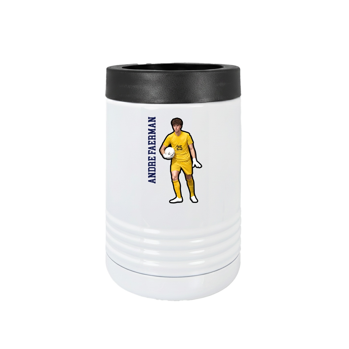 Beverage Holder — Name Vertical in White