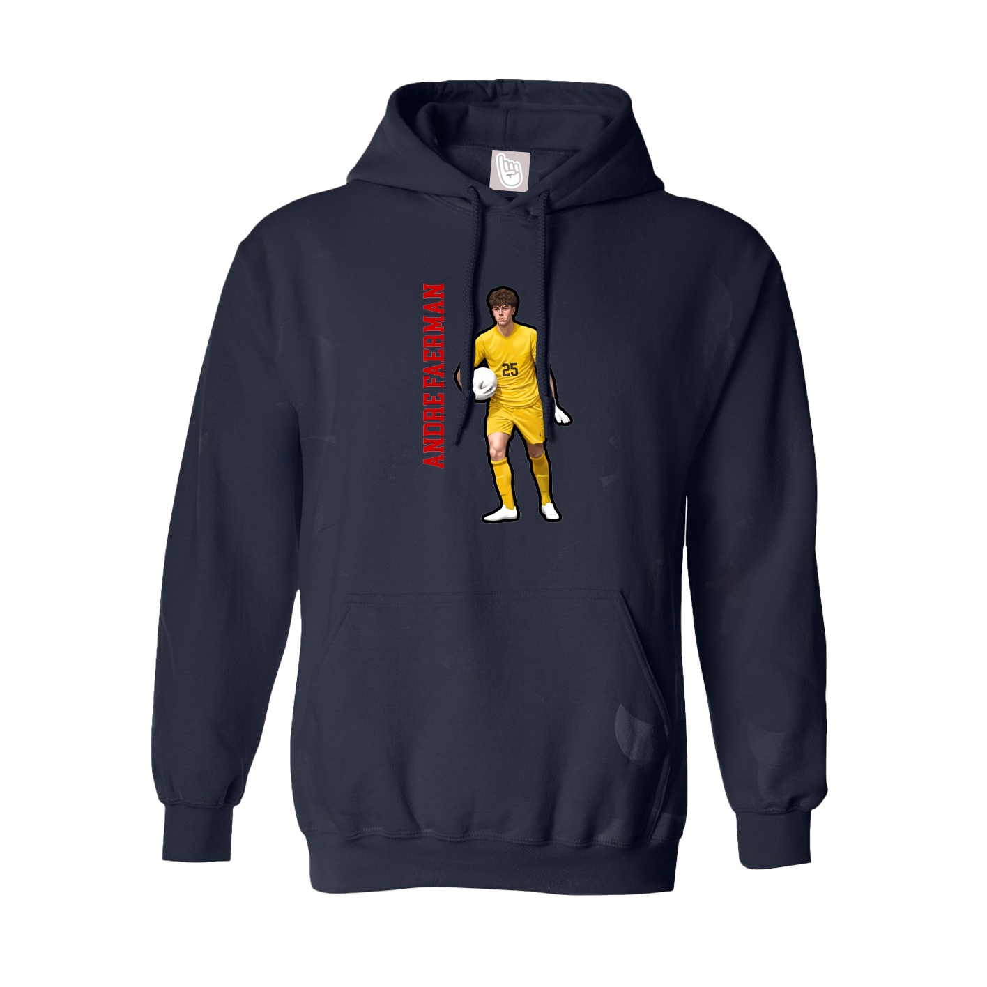 Hoodie — Name Vertical in Navy