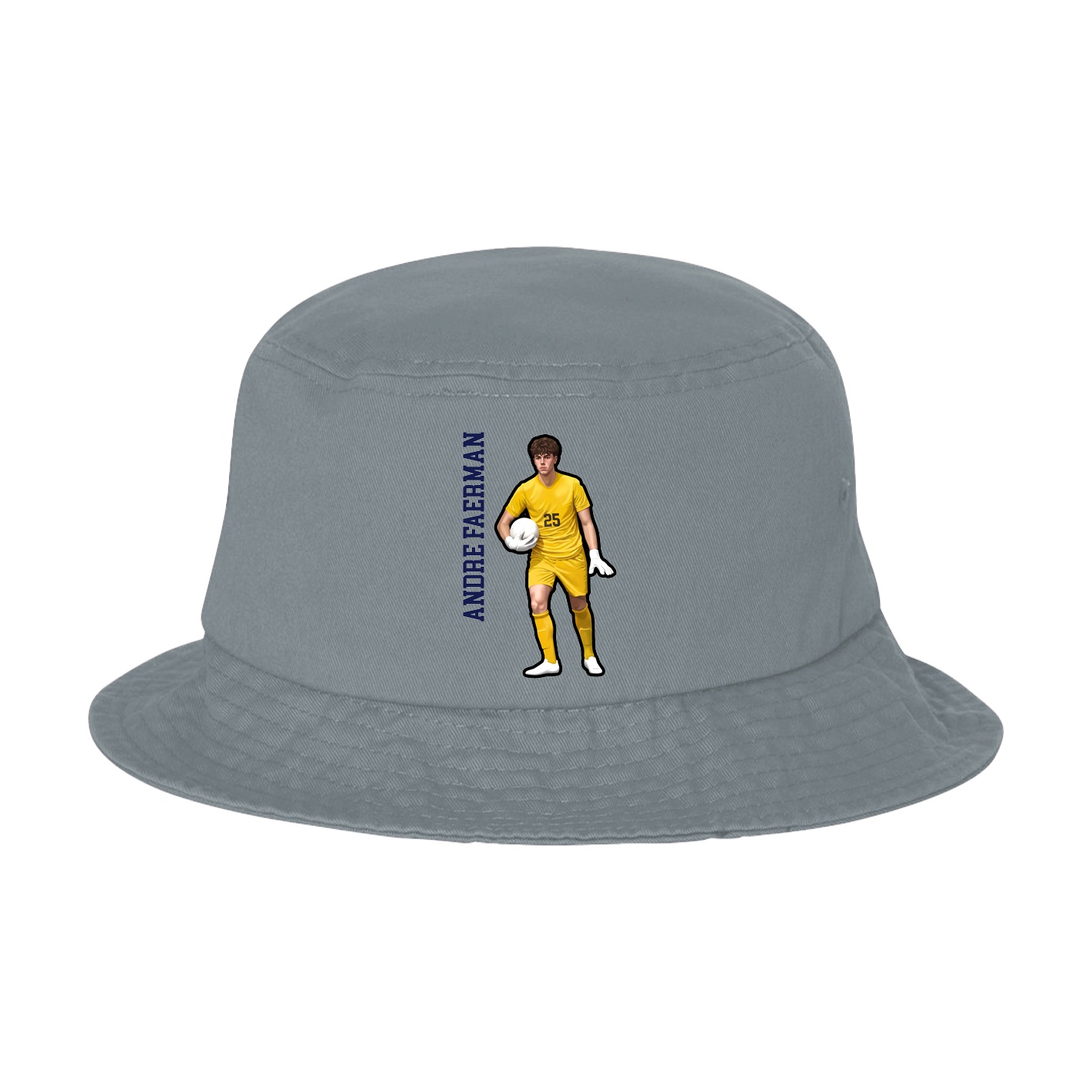 Bucket Cap — Name Vertical in Grey