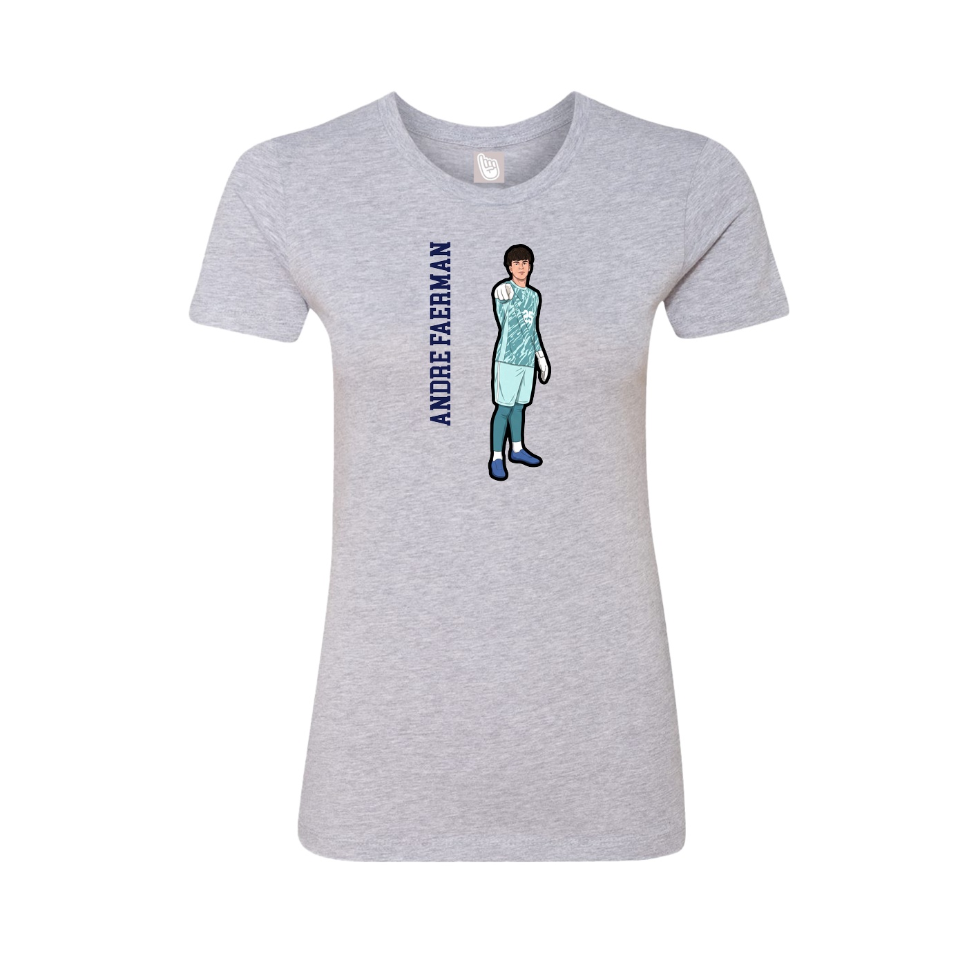 Womens Tee — Name Vertical in Grey