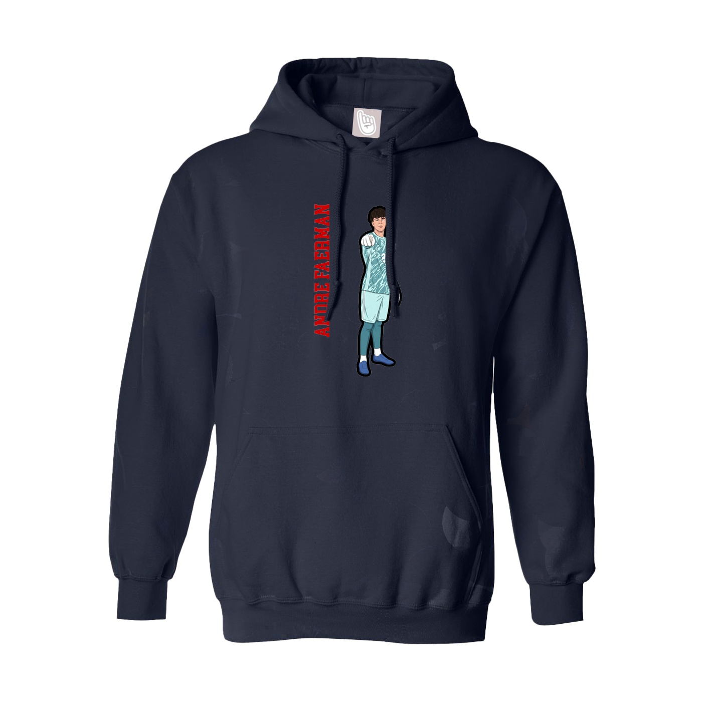 Hoodie — Name Vertical in Navy