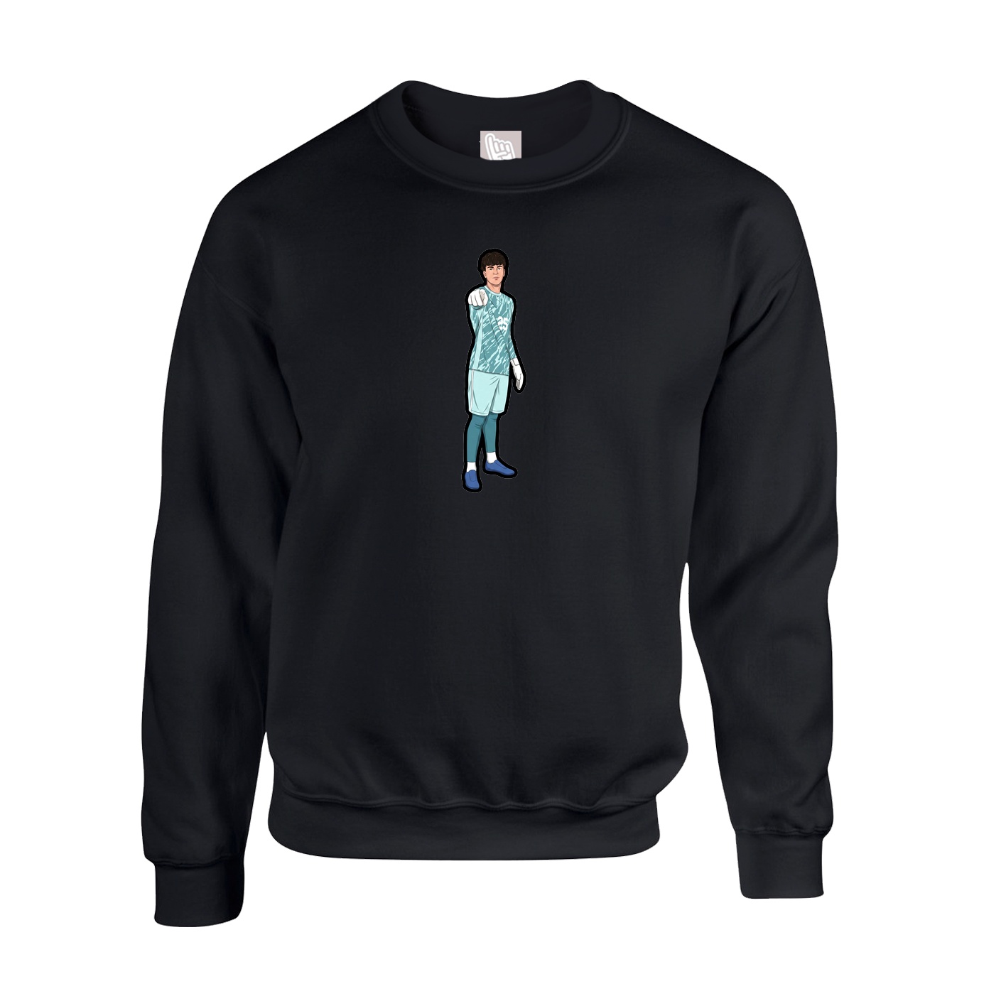 Fleece Crew — Name Vertical in Black