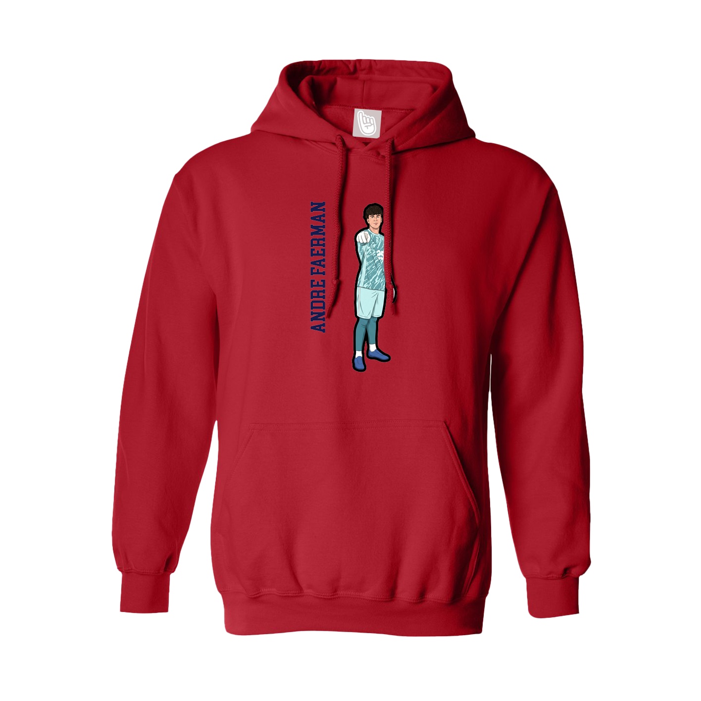 Youth Hoodie — Name Vertical in Red