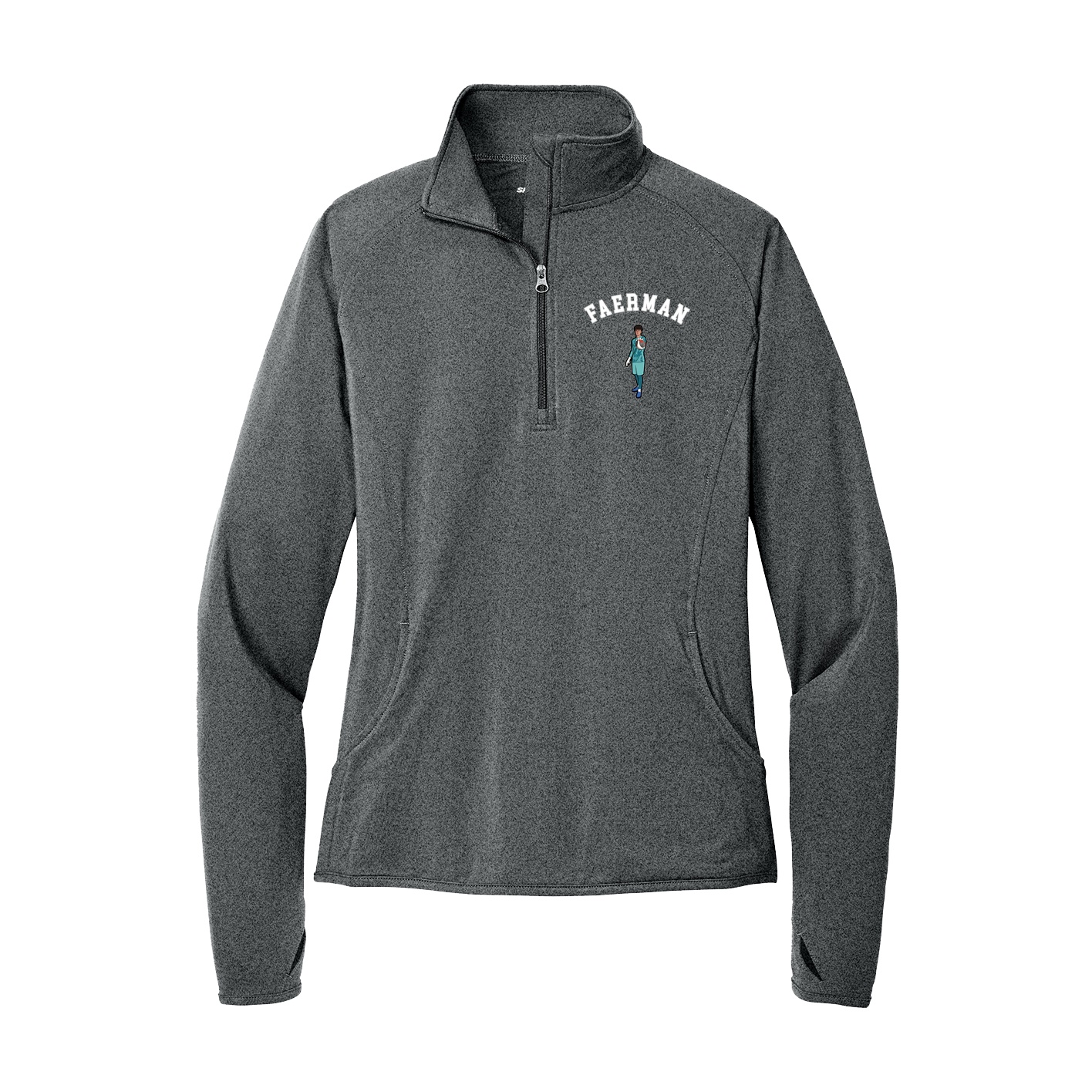 Women's Q-Zip Pullover — Shirsey Arch in Grey