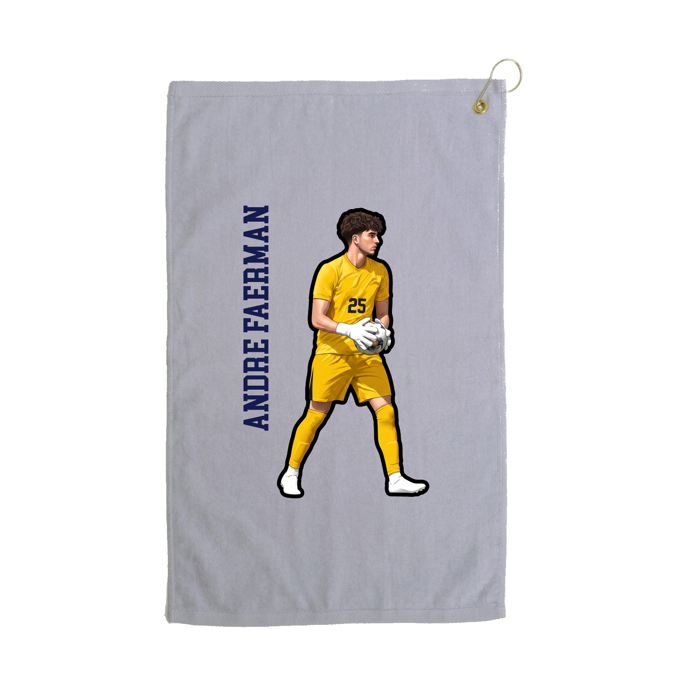 Golf Towel — Name Vertical in Grey