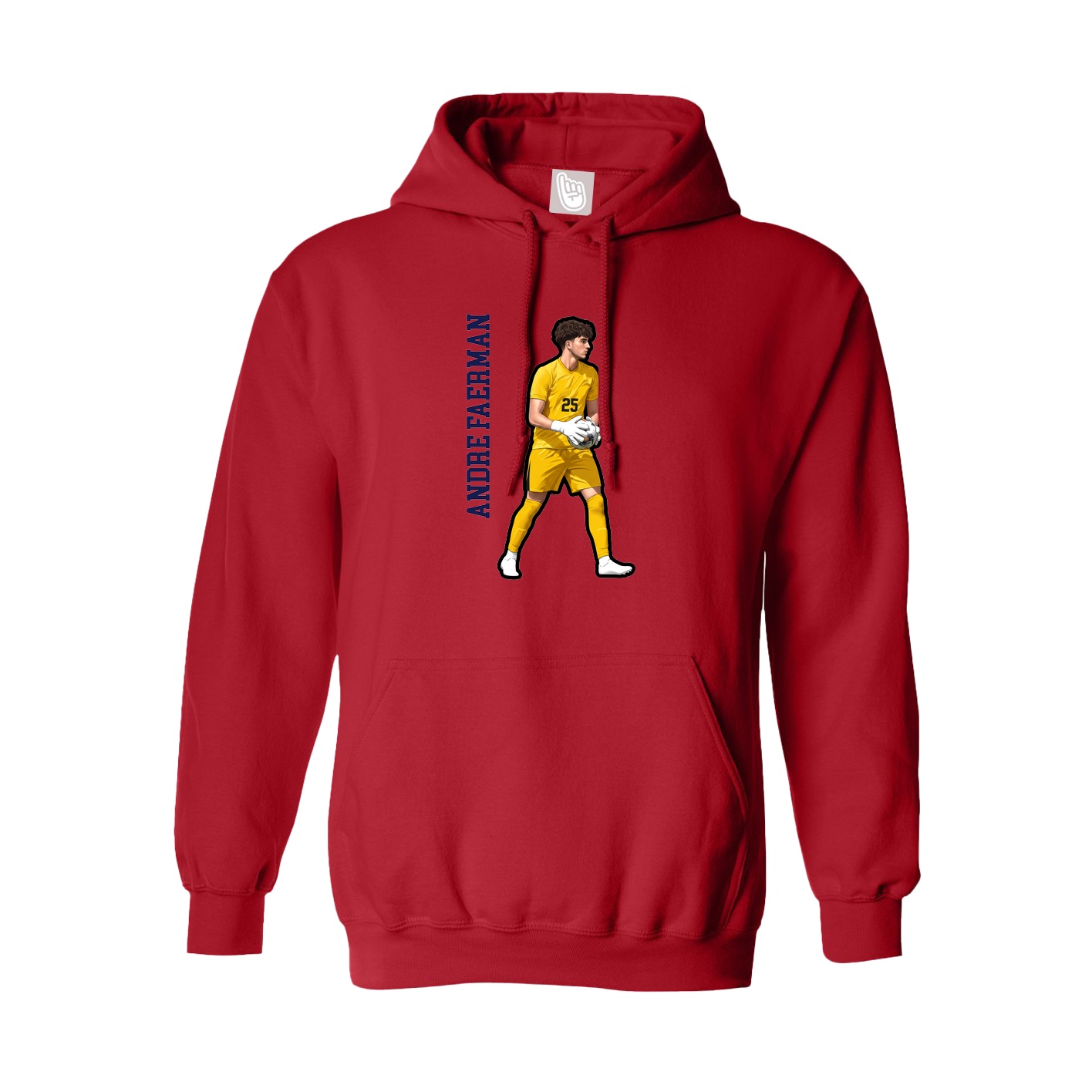Youth Hoodie — Name Vertical in Red