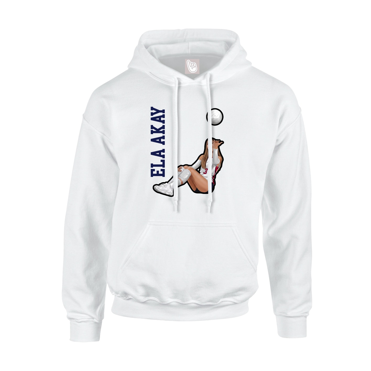 Youth Hoodie — Name Vertical in White