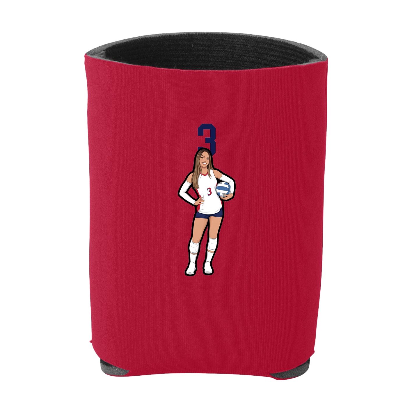 Can Holder — Number Top in Red