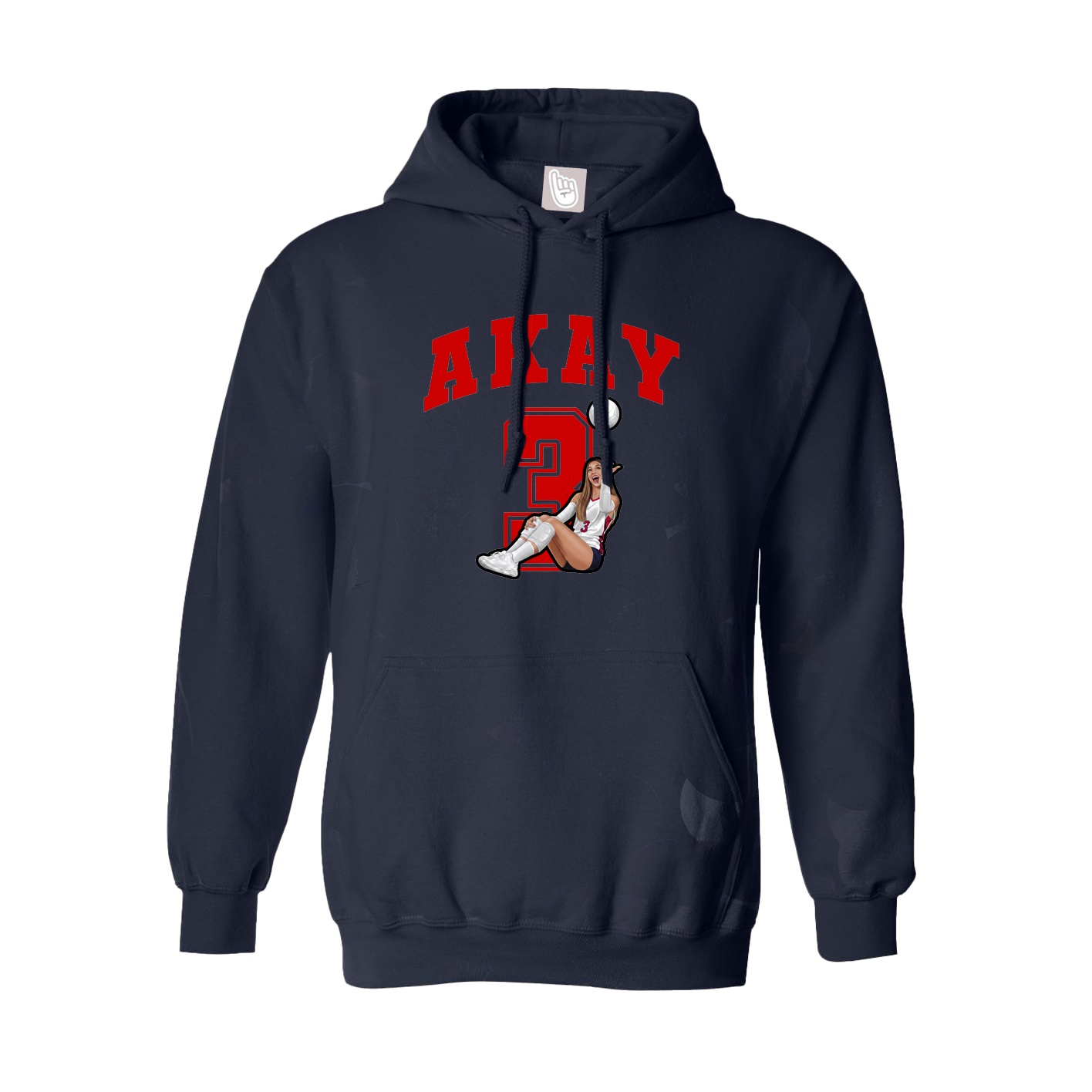 Youth Hoodie — Number in Navy