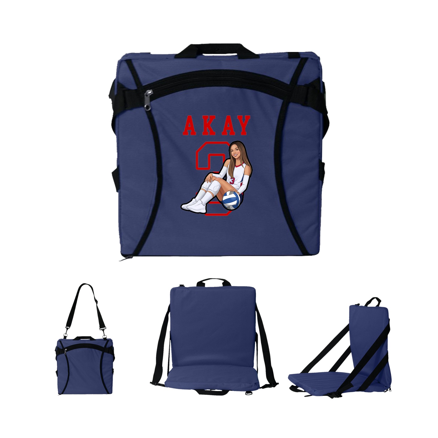 Folding Stadium Seat — Shirsey in Navy