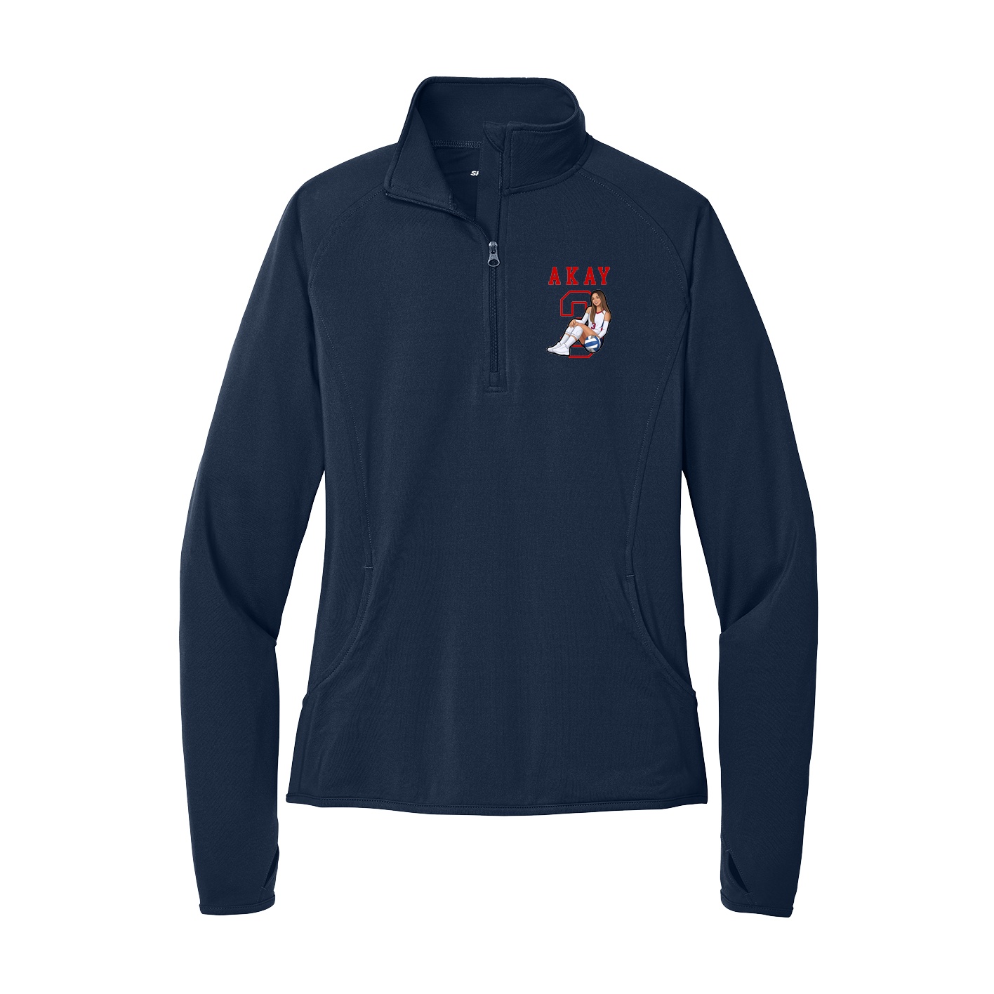 Women's Q-Zip Pullover — Shirsey in Navy