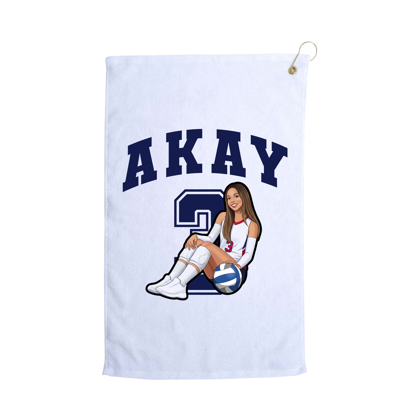 Golf Towel — Number in White