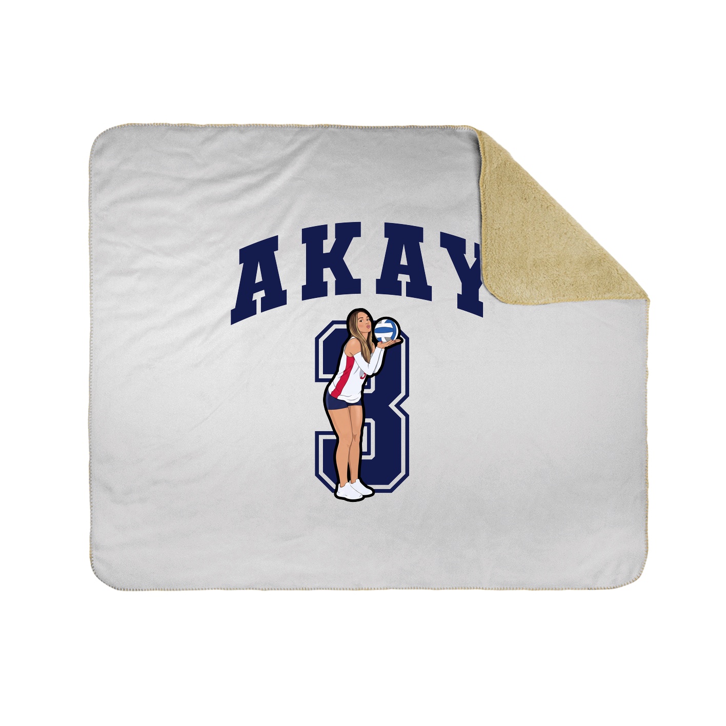 Throw Blanket — Number in White