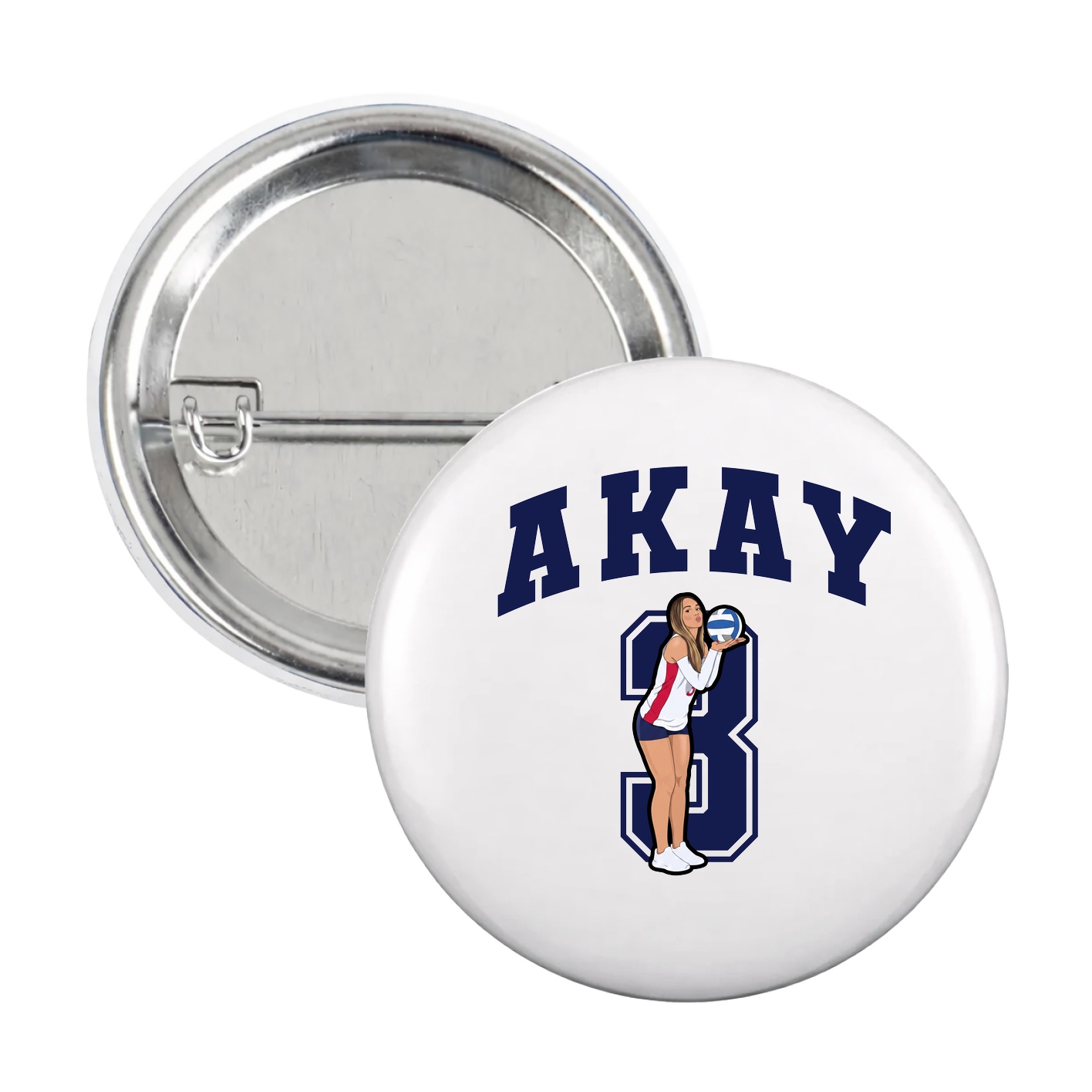 Game Day Button — Number in White