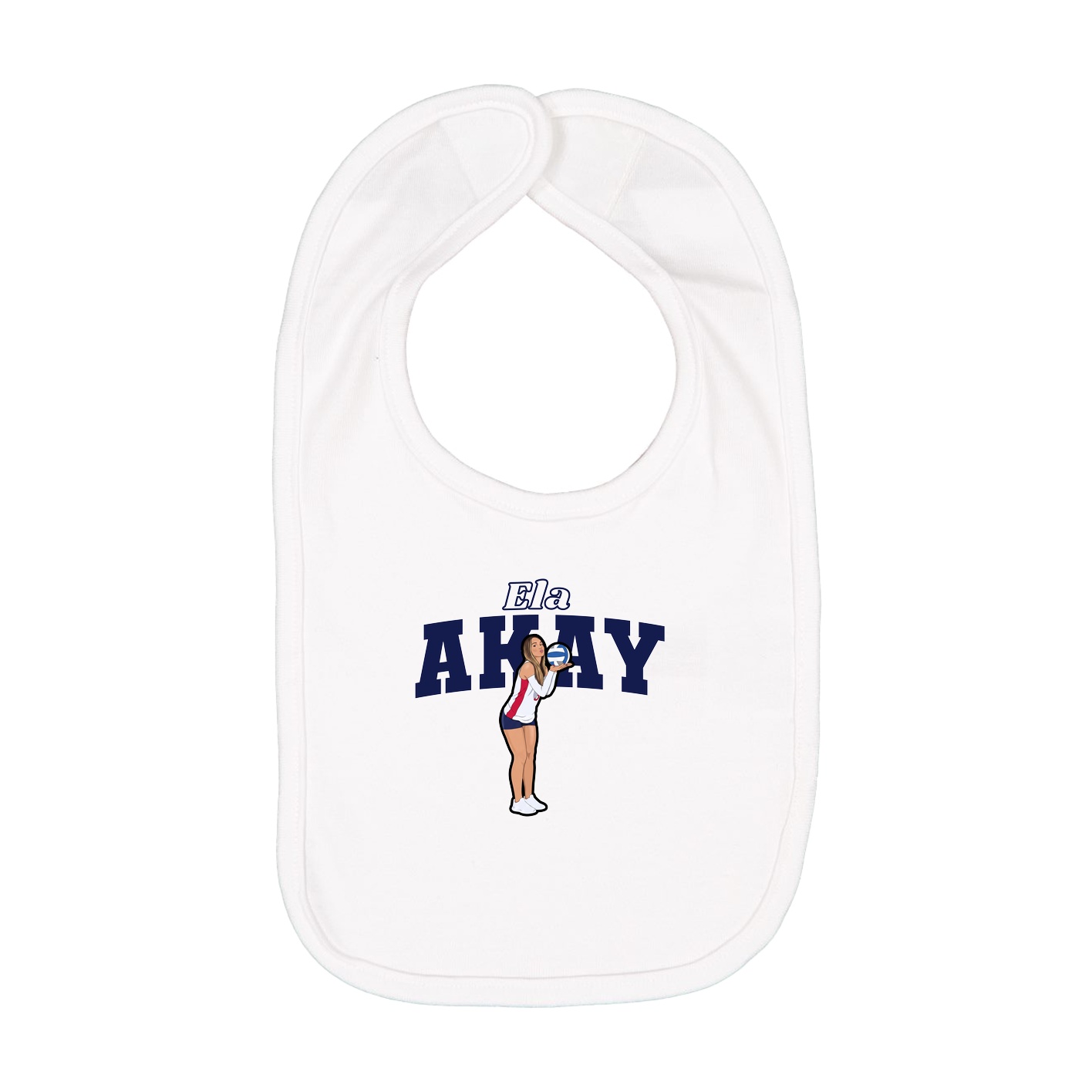 Infant Bib — Name Arch in White
