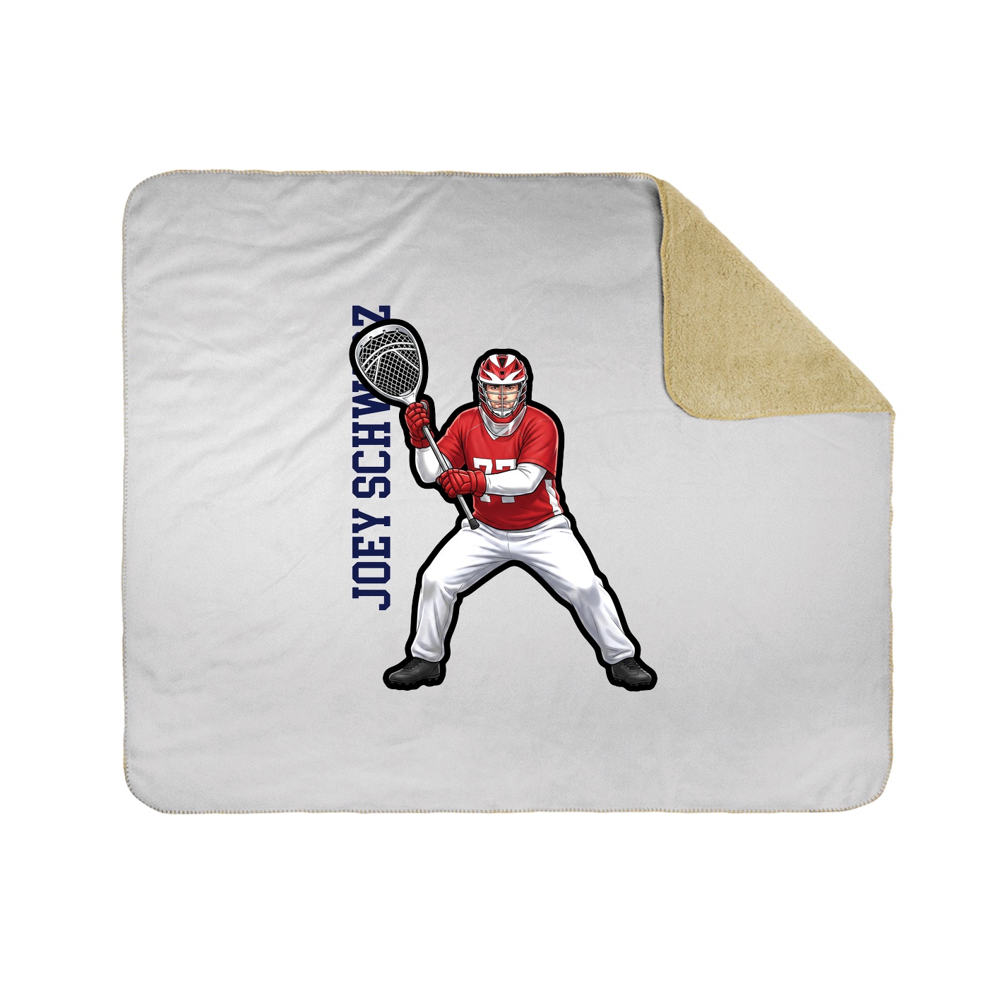 Throw Blanket — Name Vertical in White
