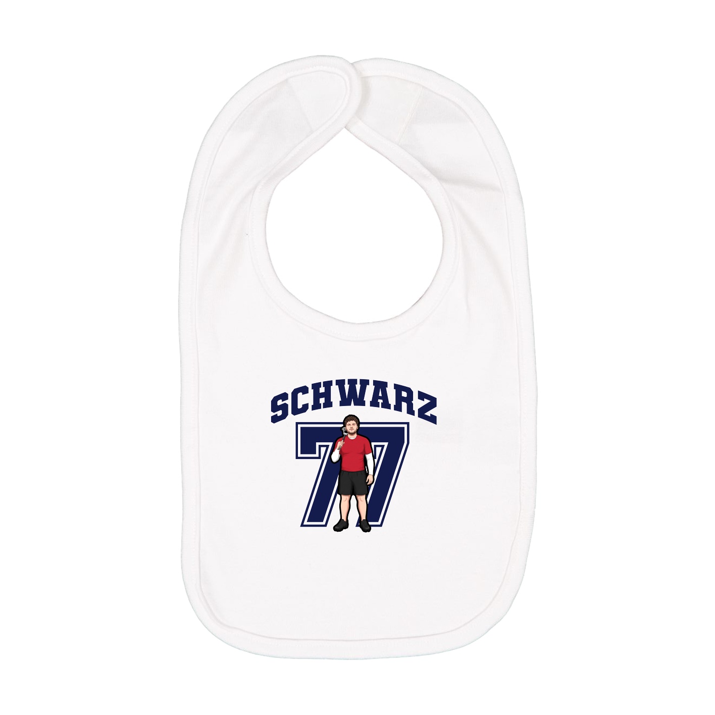 Infant Bib — Number in White
