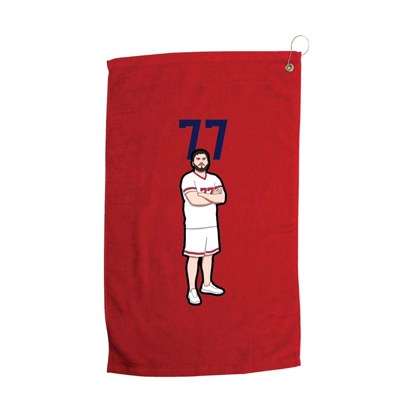 Golf Towel — Number Top in Red