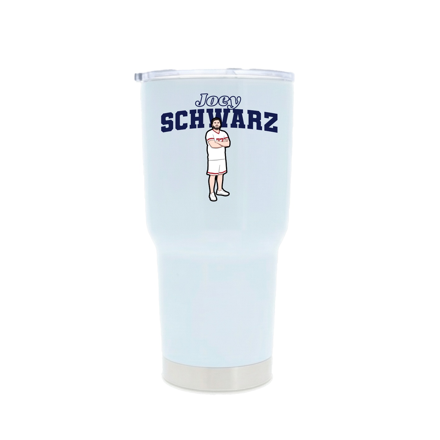 30oz Stainless Steel Tumbler — Name Arch in White