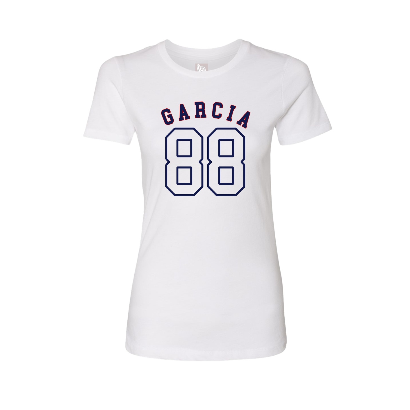 Fitted Women's Tee — Shirsey Arch in White