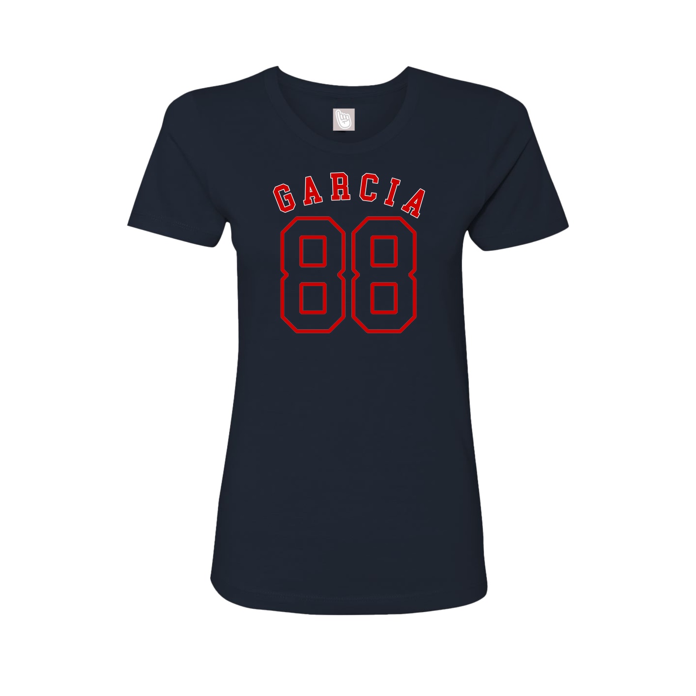 Fitted Women's Tee — Shirsey Arch in Navy