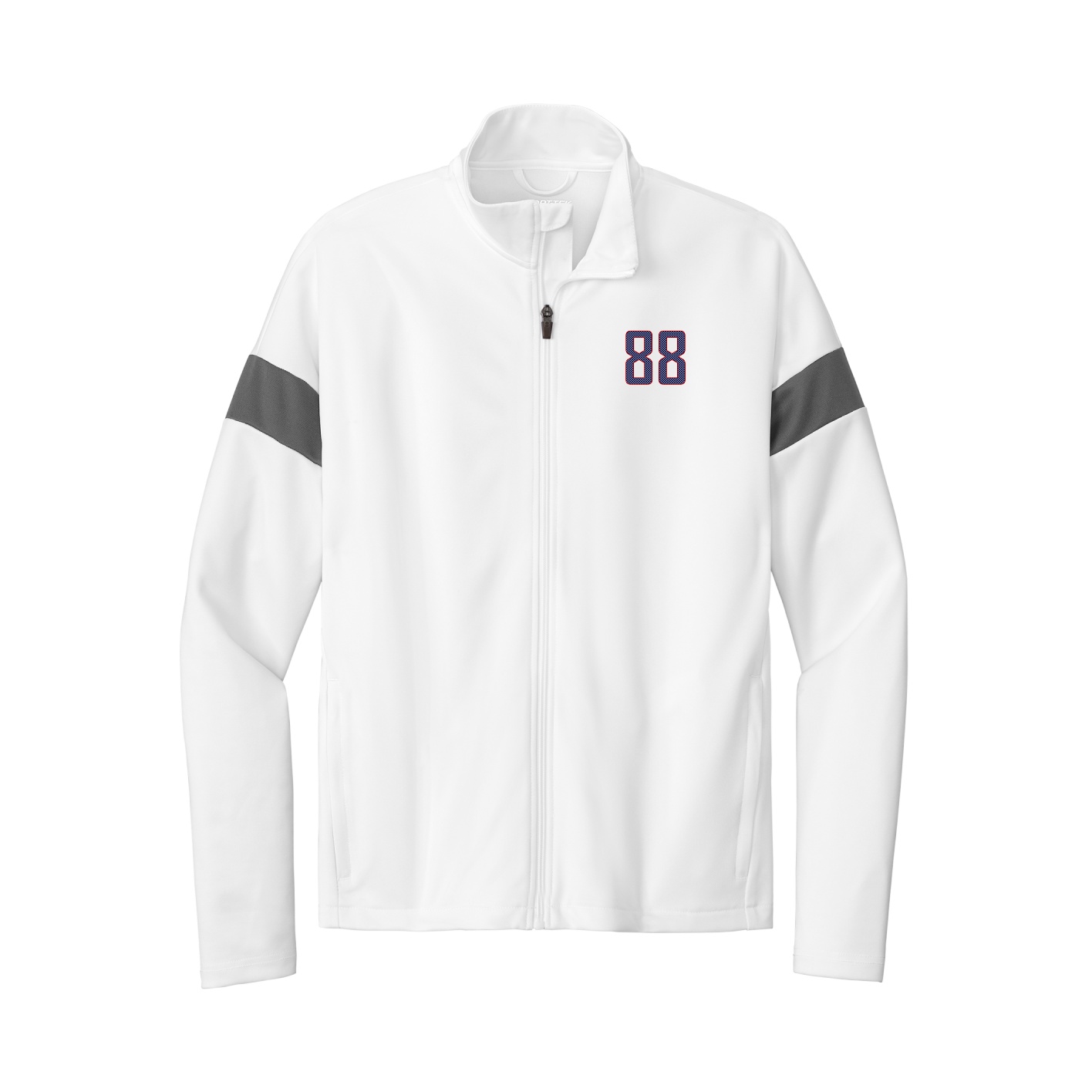 Team Travel Full-Zip Jacket — Front Shirsy in White/Grey